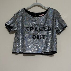 spaced out renamed cropped top
